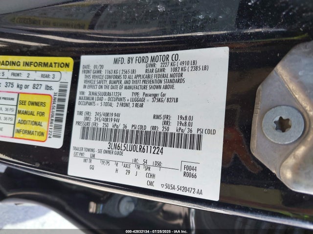 3LN6L5LU0LR611224 Lincoln MKZ