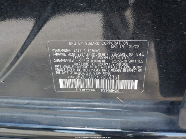 JF2GTANC7L8274351 Subaru Crosstrek