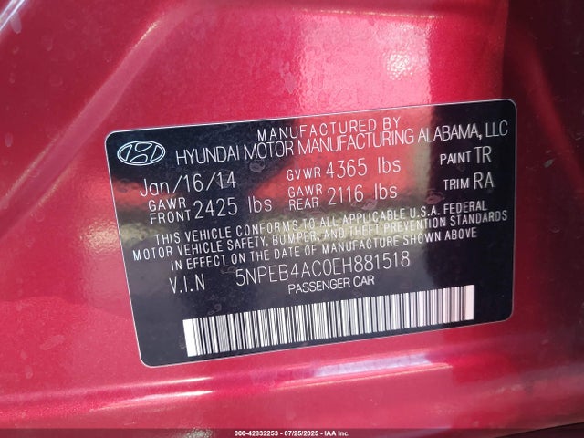 Hyundai gamma 2014 5NPEB4AC0EH881518 Image 9