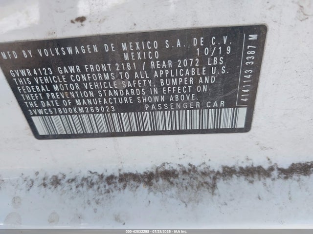 3VWC57BU0KM269023 Volkswagen 1.4 tsi