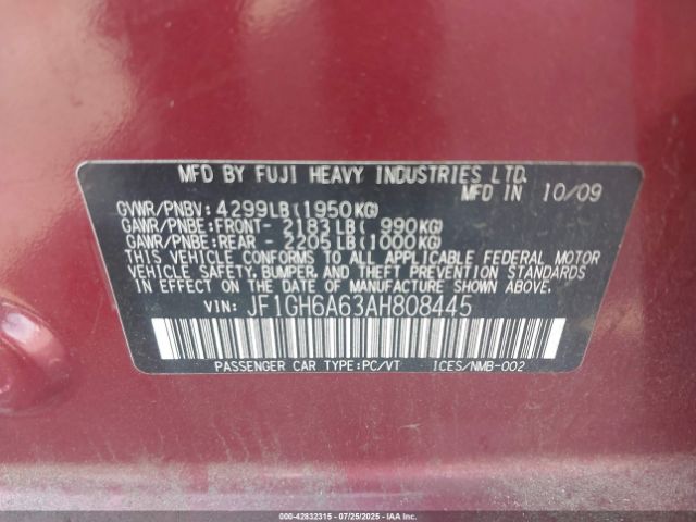2010 SUBARU IMPREZA JF1GH6A63AH808445 Photo 8