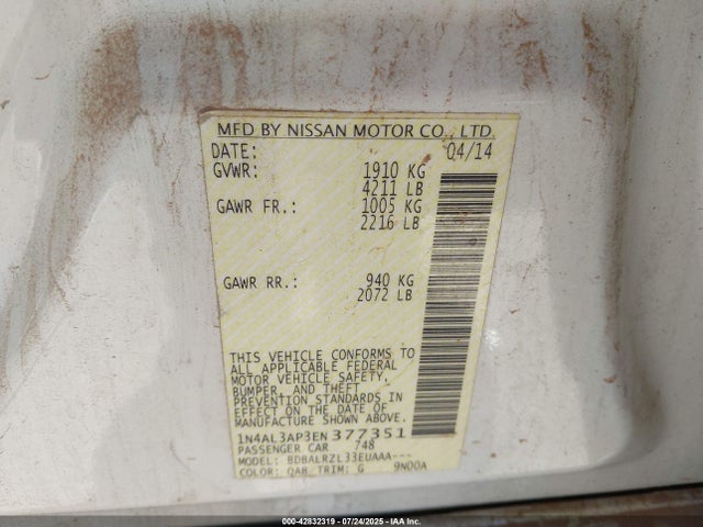 1N4AL3AP3EN377351 Nissan Altima