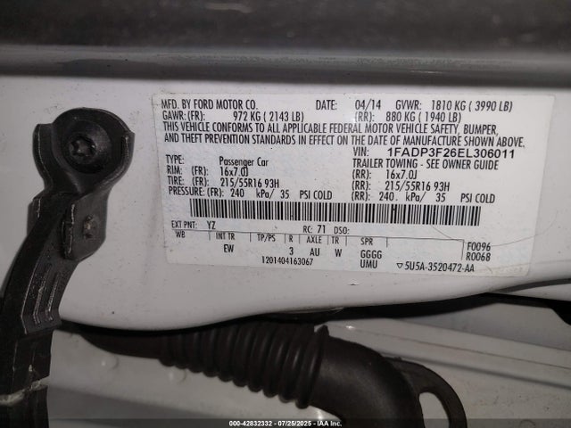 1FADP3F26EL306011 Ford 2014