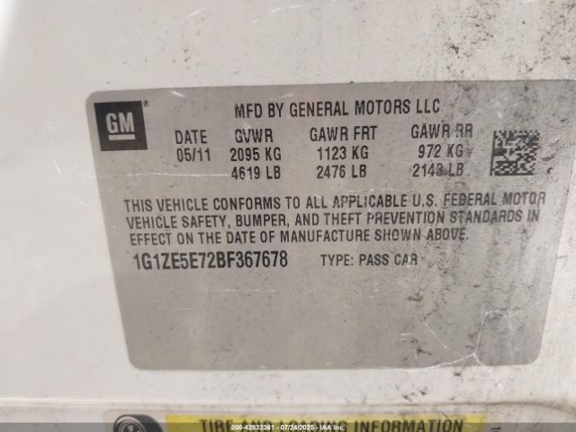 2011 CHEVROLET MALIBU 1G1ZE5E72BF367678 Photo 8