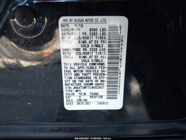 Nissan Rogue 2020 JN8AT2MT7LW002801 Image 9