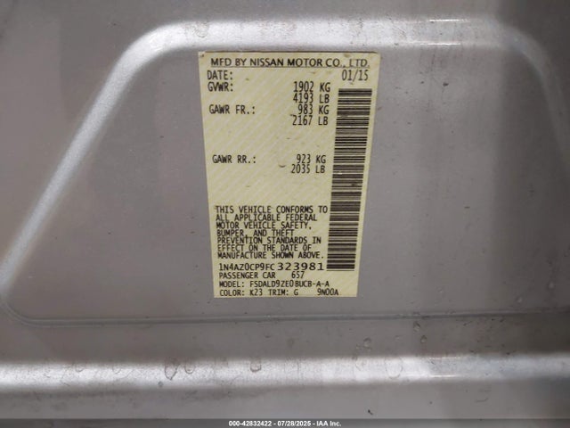 1N4AZ0CP9FC323981 Nissan Leaf