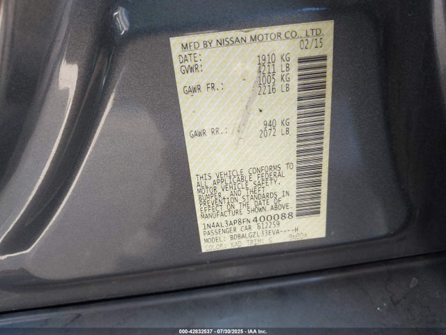 1N4AL3AP8FN400088 Nissan 2015