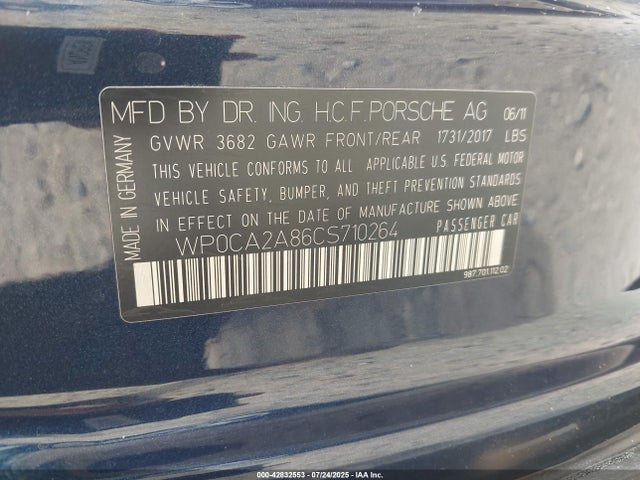 2012 PORSCHE BOXSTER WP0CA2A86CS710264 Photo 8