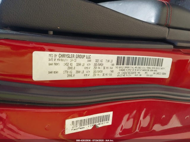 1C4SDHCT8EC332078 Dodge 2014