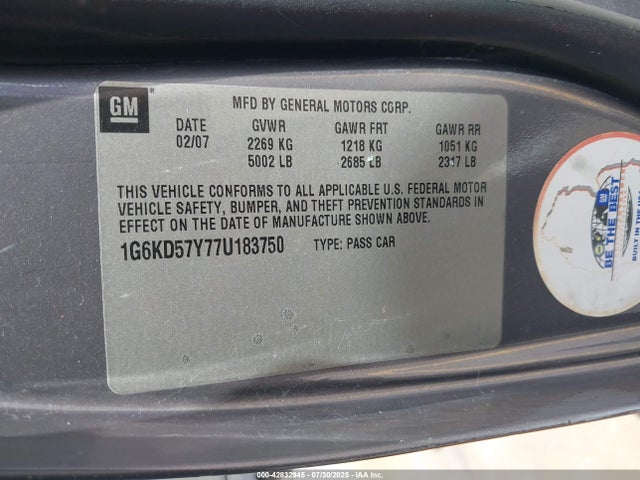 2007 CADILLAC DTS 1G6KD57Y77U183750 Photo 8