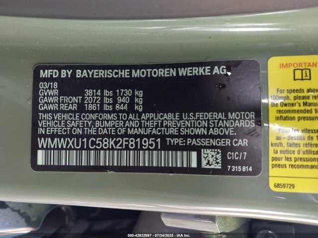 2019 MINI HARDTOP WMWXU1C58K2F81951 Photo 8