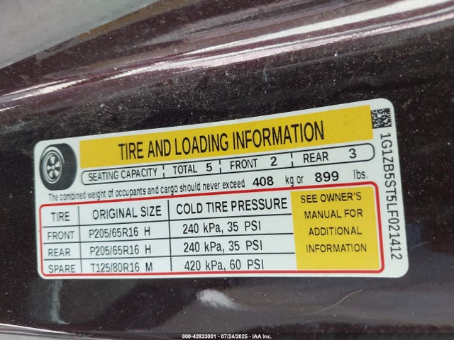 1G1ZB5ST5LF021412 Chevrolet lfv - direct injection, variable valve timing, gen 1