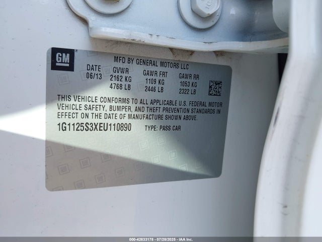 1G1125S3XEU110890 Chevrolet lfx