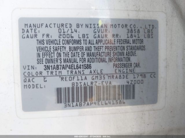 2014 NISSAN SENTRA 3N1AB7AP4EL641586 Photo 8