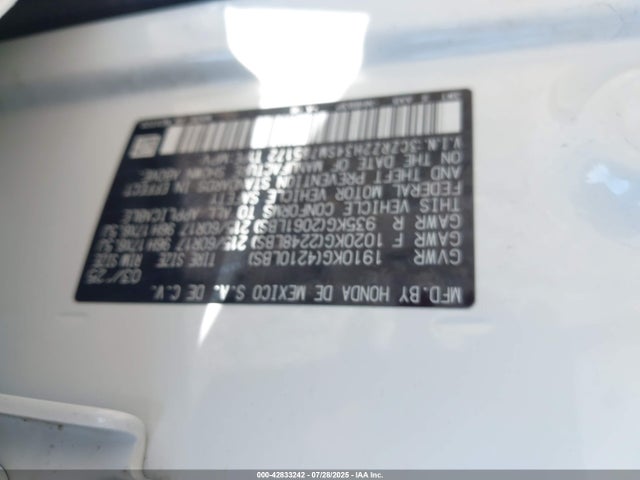 3CZRZ2H34SM785172 Honda k20z5