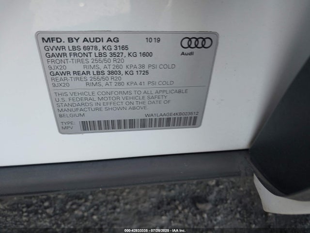 WA1LAAGE4KB023512 Audi E-Tron