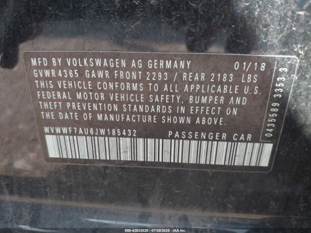 2018 VOLKSWAGEN GOLF R WVWWF7AU6JW185432 Photo 8