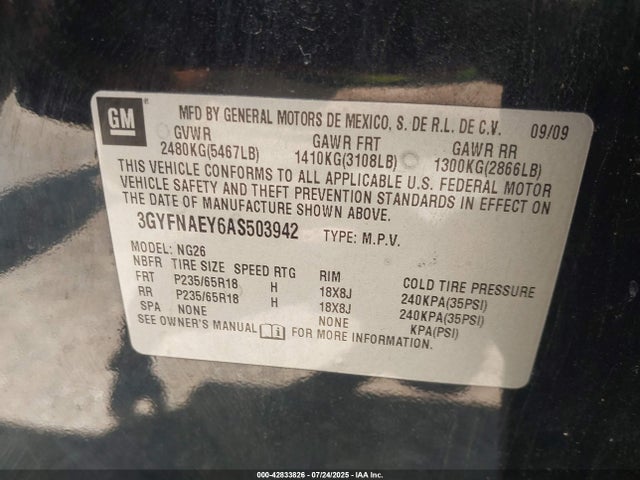 2010 CADILLAC SRX 3GYFNAEY6AS503942 Photo 8