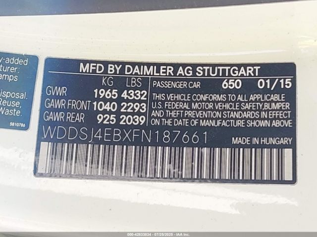 2015 MERCEDES-BENZ CLA 250 WDDSJ4EBXFN187661 Photo 8