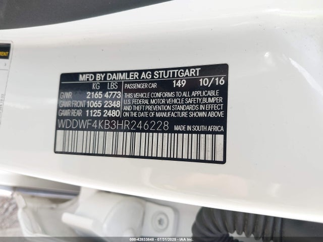 Mercedes-Benz 2017 2017 WDDWF4KB3HR246228 Image 9