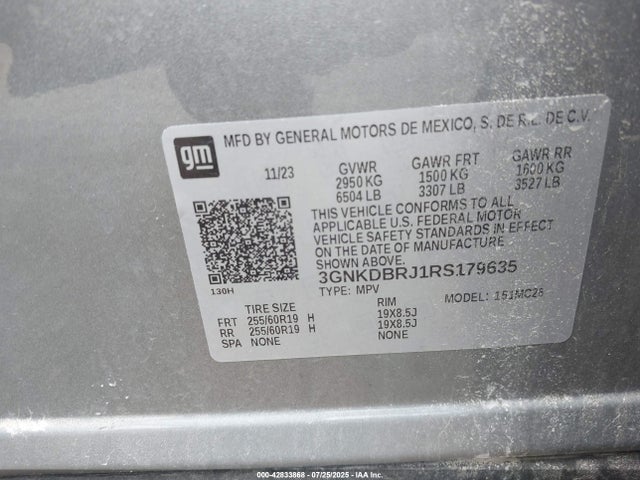 Chevrolet x0c+ec5 2024 3GNKDBRJ1RS179635 Image 9
