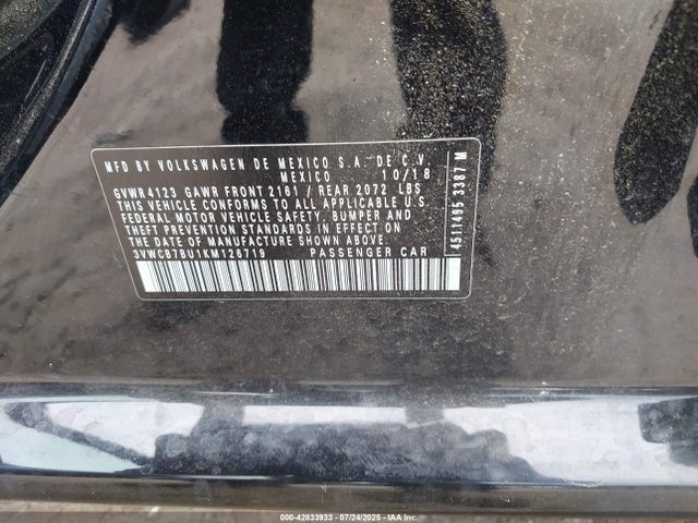 3VWCB7BU1KM126719 Volkswagen 1.4 tsi
