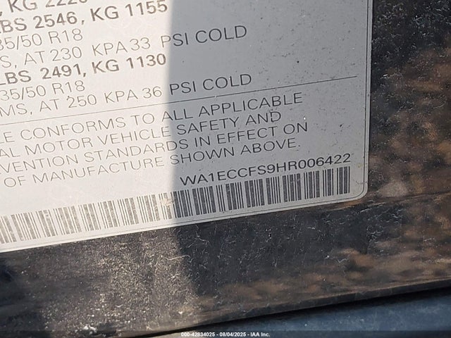 2017 AUDI Q3 WA1ECCFS9HR006422 Photo 8
