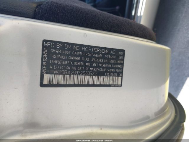 2002 PORSCHE 911 WP0BA29972S635212 Photo 8