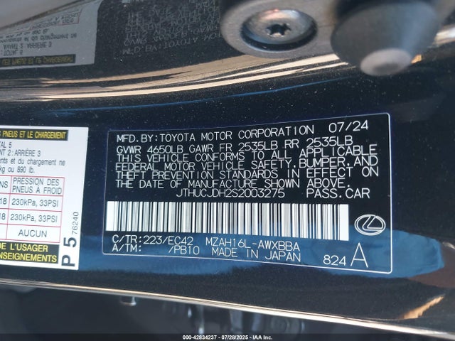 Lexus m20a-fxs 2025 JTHUCJDH2S2003275 Image 9