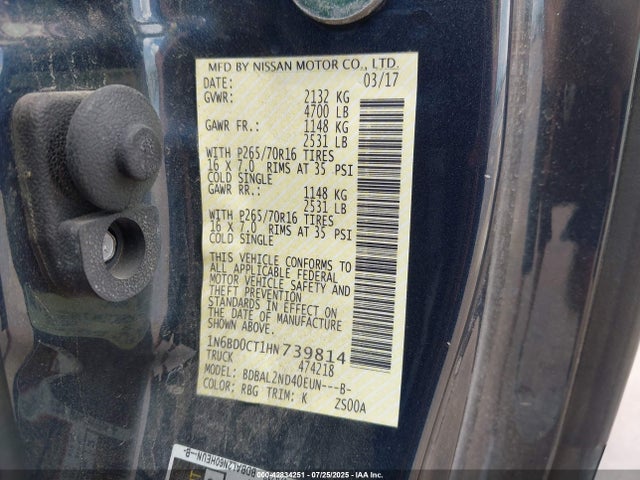 1N6BD0CT1HN739814 Nissan Frontier