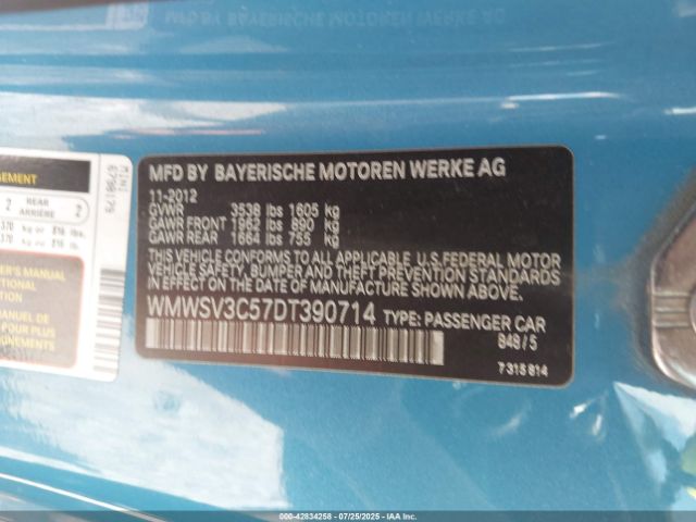 2013 MINI HARDTOP WMWSV3C57DT390714 Photo 8