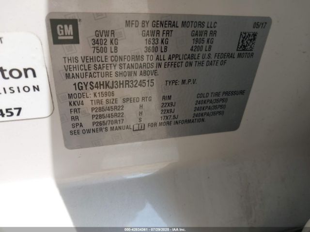 2017 CADILLAC ESCALADE ESV 1GYS4HKJ3HR324515 Photo 8