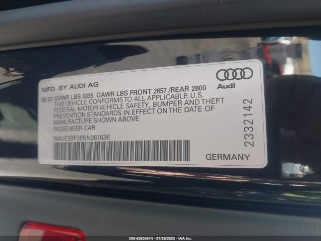 2022 AUDI A6 WAUE3BF26NN061636 Photo 8