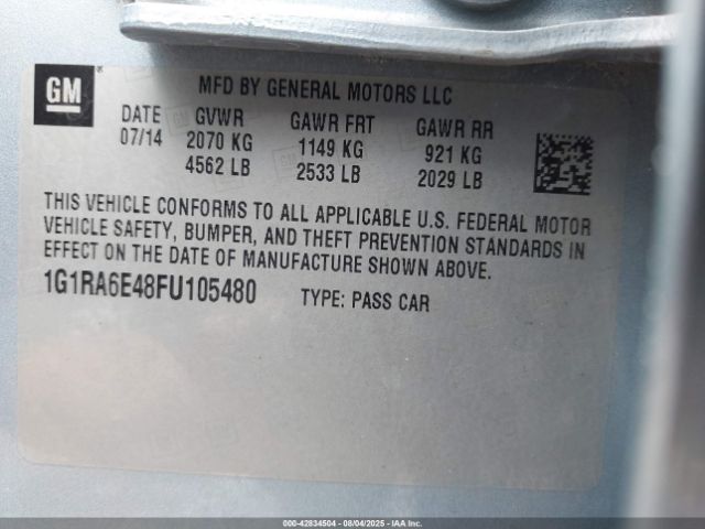 2015 CHEVROLET VOLT 1G1RA6E48FU105480 Photo 8