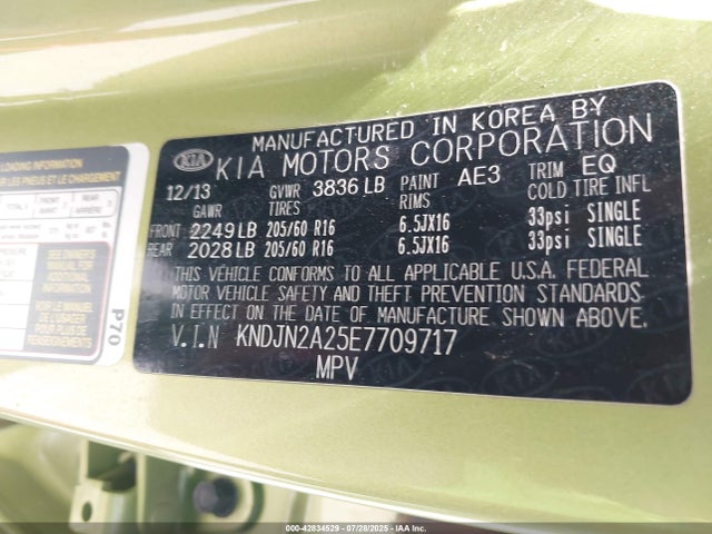KIA dohc gdi gamma 2014 KNDJN2A25E7709717 Image 9
