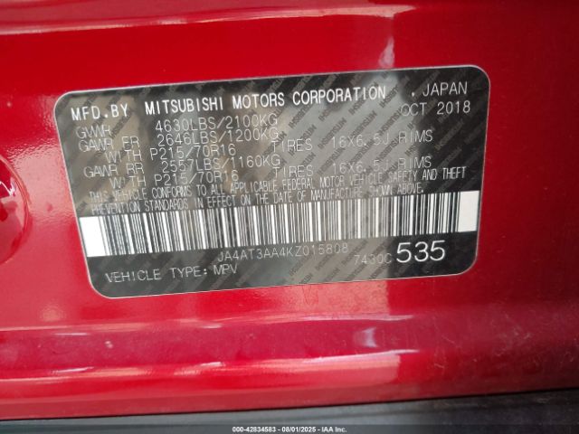 2019 MITSUBISHI ECLIPSE CROSS JA4AT3AA4KZ015808 Photo 8