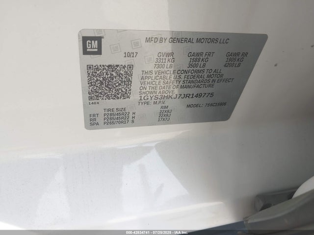 2018 CADILLAC ESCALADE ESV 1GYS3HKJ7JR149775 Photo 8