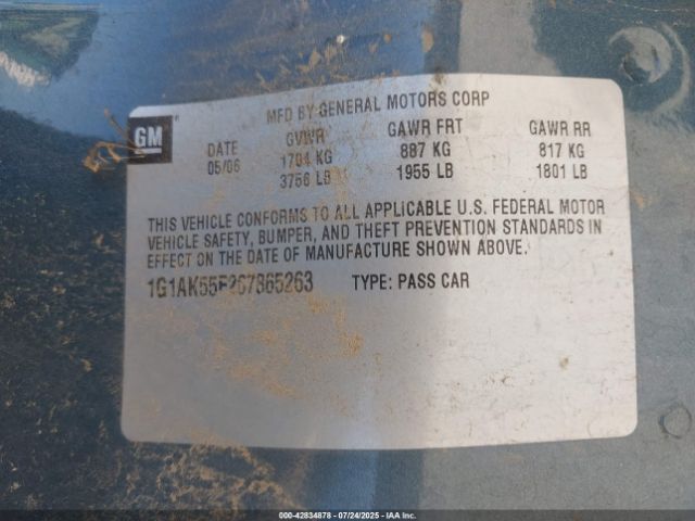 2006 CHEVROLET COBALT 1G1AK55F267865263 Photo 8
