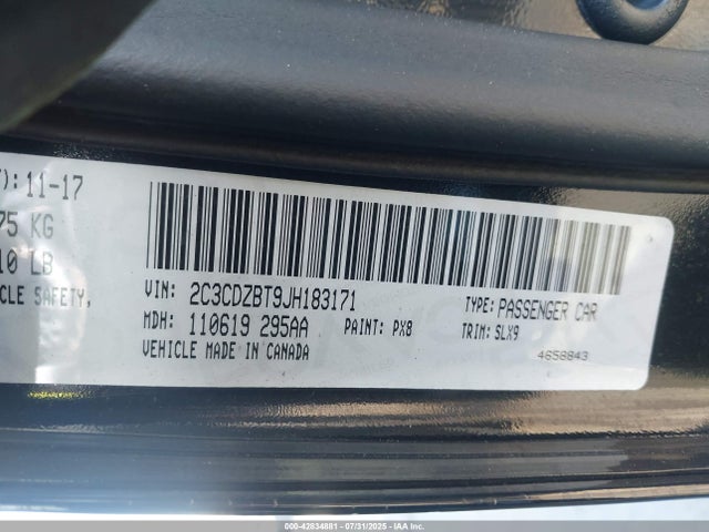 2C3CDZBT9JH183171 Dodge Challenger