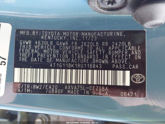 4T1G11BK1RU116843 Toyota a25a-fks