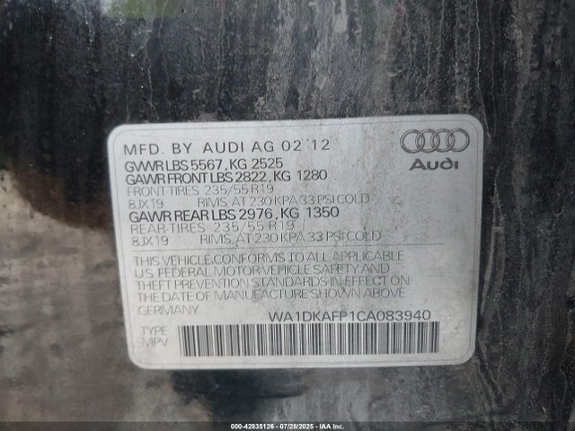 2012 AUDI Q5 WA1DKAFP1CA083940 Photo 8