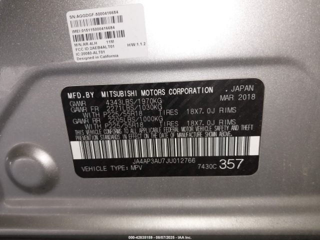 2018 MITSUBISHI OUTLANDER SPORT JA4AP3AU7JU012766 Photo 8