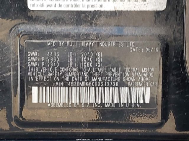 2011 SUBARU LEGACY 4S3BMBK60B3213736 Photo 8