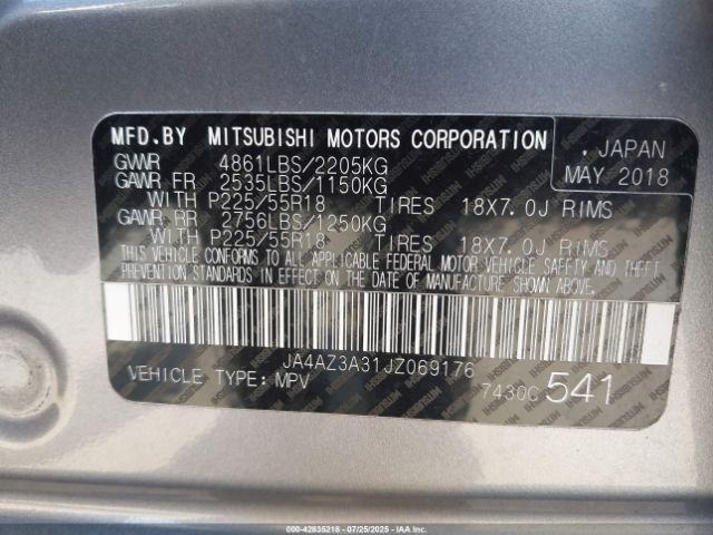 2018 MITSUBISHI OUTLANDER JA4AZ3A31JZ069176 Photo 8