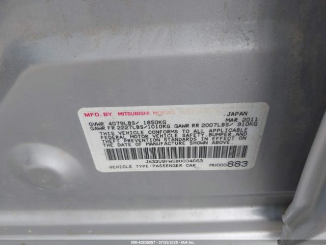 2011 MITSUBISHI LANCER JA32U8FW5BU034663 Photo 8