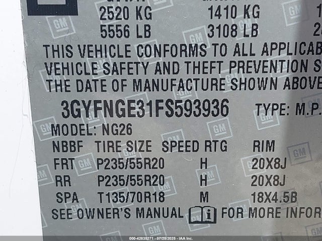 2015 CADILLAC SRX 3GYFNGE31FS593936 Photo 8
