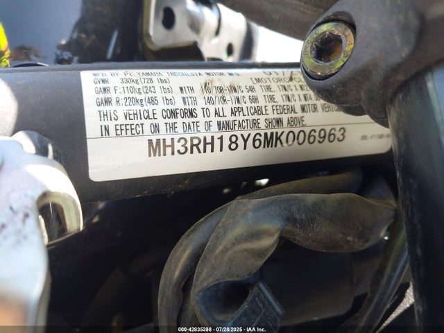 MH3RH18Y6MK006963 Yamaha Yzfr3 A