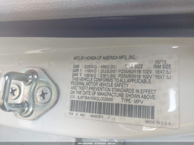 2016 ACURA RDX 5J8TB4H59GL003956 Photo 8