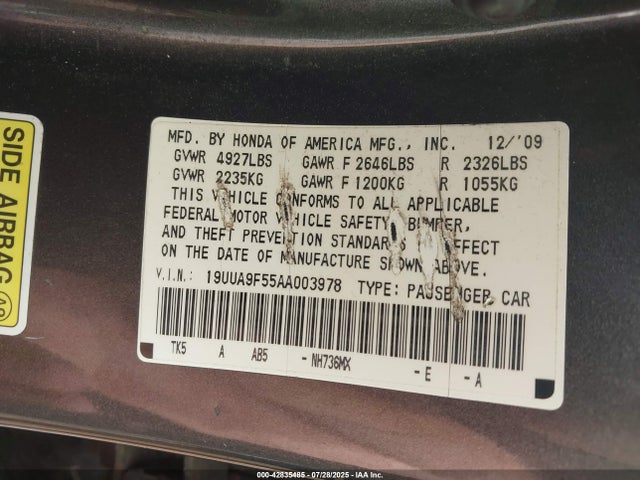 2010 ACURA TL 19UUA9F55AA003978 Photo 8