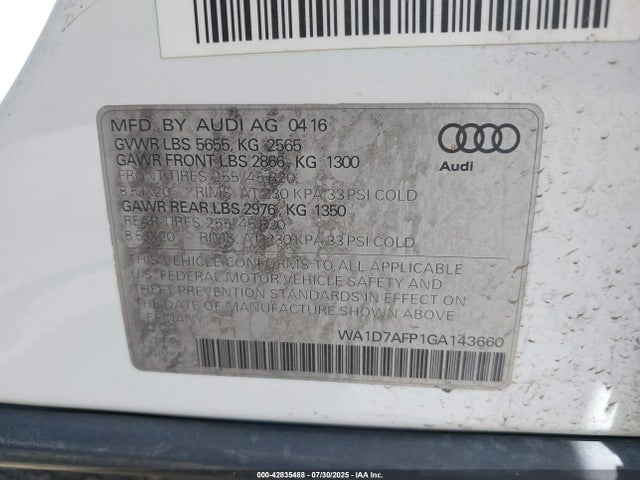 2016 AUDI Q5 WA1D7AFP1GA143660 Photo 8